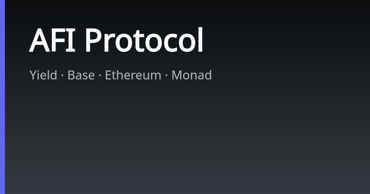 AFI Protocol — Dapp DeFi